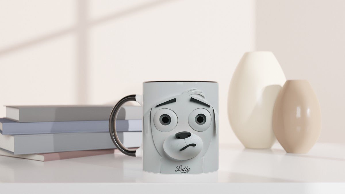 Personalized 3D Cartoon Dog Face Mug – Funny "Puppy Eyes" Custom Name Gift - MOMIMA