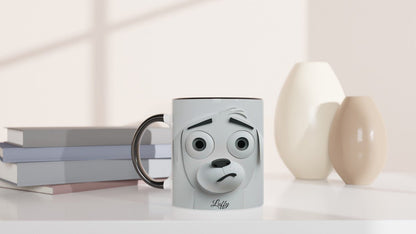 Personalized 3D Cartoon Dog Face Mug – Funny "Puppy Eyes" Custom Name Gift - MOMIMA