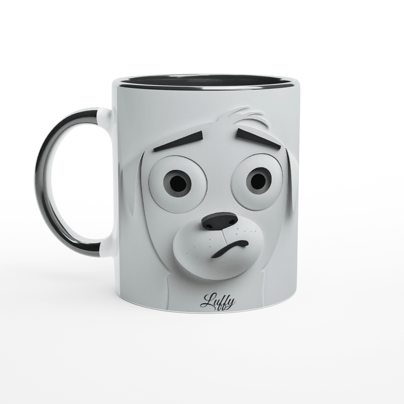 Personalized 3D Cartoon Dog Face Mug – Funny "Puppy Eyes" Custom Name Gift - MOMIMA