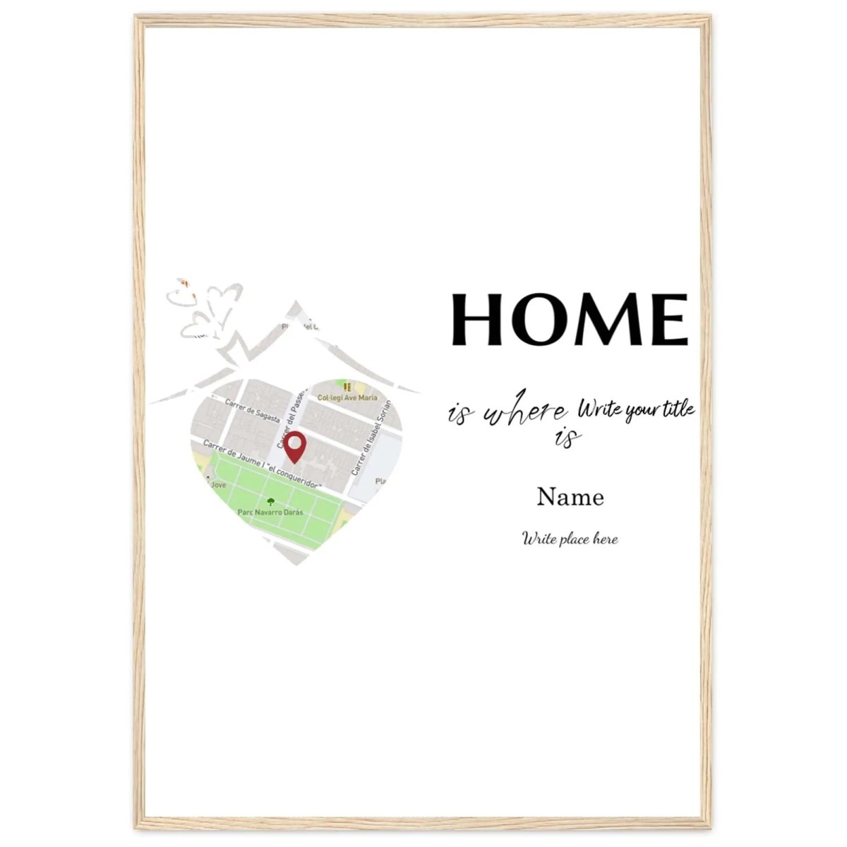 Personalized 'Home Is Where...' Map Print - Custom First Home Street Map Poster - Housewarming & New Home Gift - MOMIMA