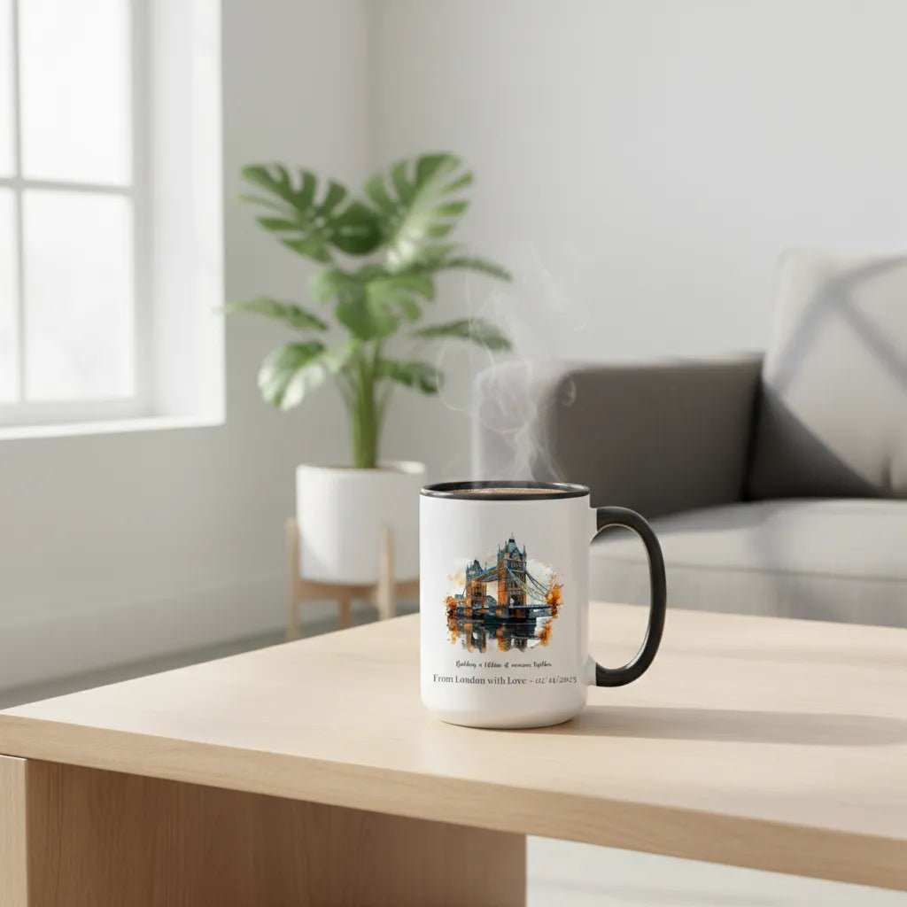 Personalized London Tower Bridge Watercolor Print - Custom Anniversary Gift  - Valentine's Day Decor 2025. - MOMIMA