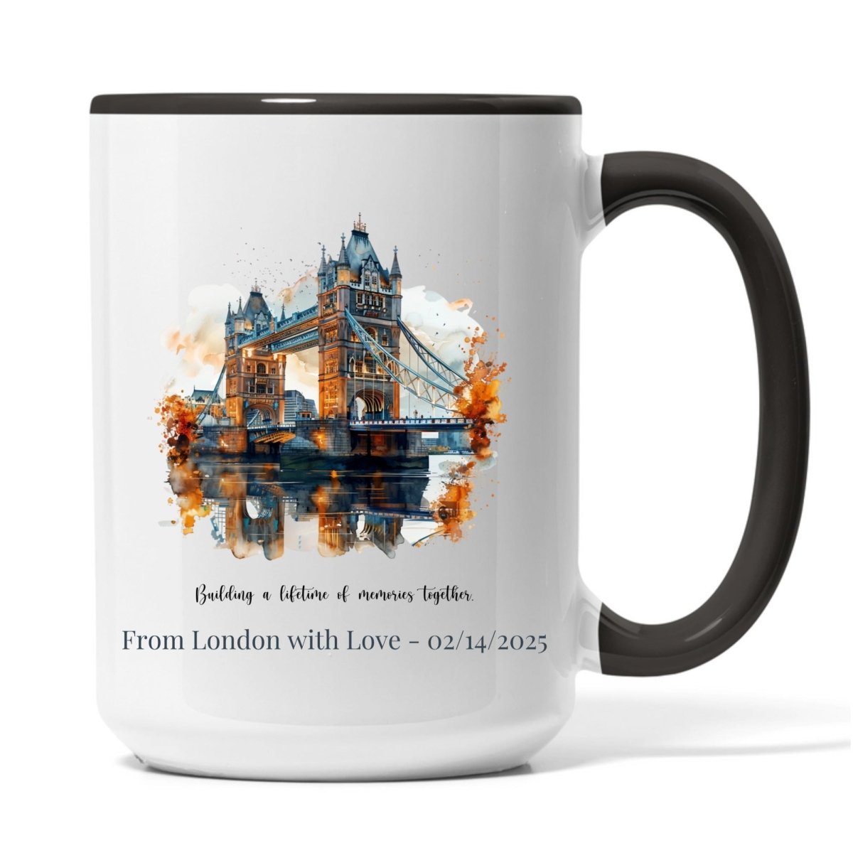 Personalized London Tower Bridge Watercolor Print - Custom Anniversary Gift Valentine's Day Decor 2025. - MOMIMA