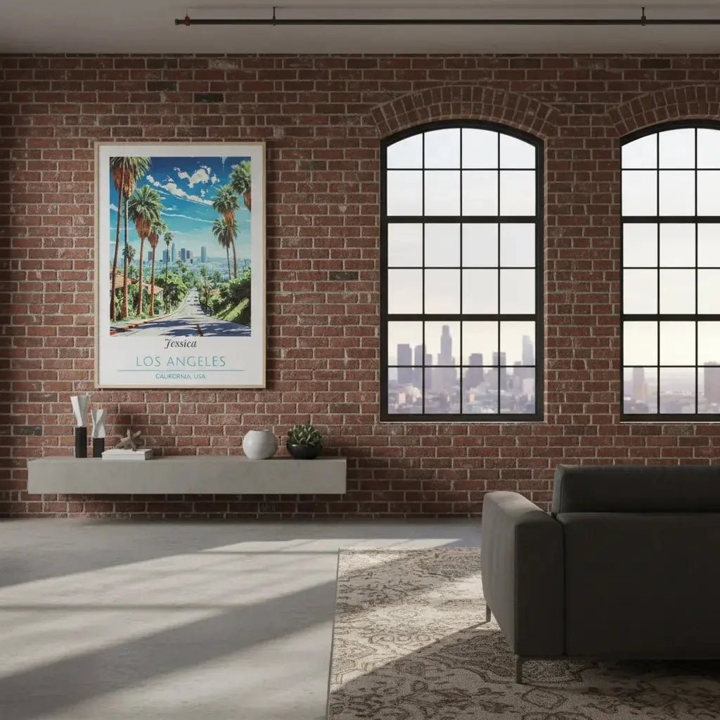 Personalized Los Angeles Travel Poster - Custom Name California Wall Art - MOMIMA