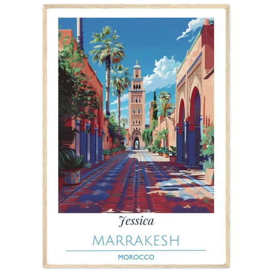 Personalized Marrakesh Morocco Poster - Custom Name Travel Wall Art - MOMIMA
