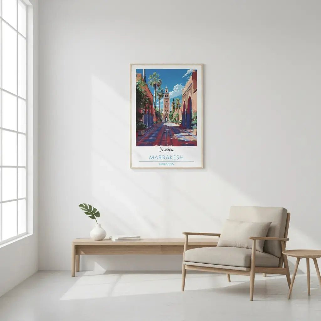Personalized Marrakesh Morocco Poster - Custom Name Travel Wall Art - MOMIMA