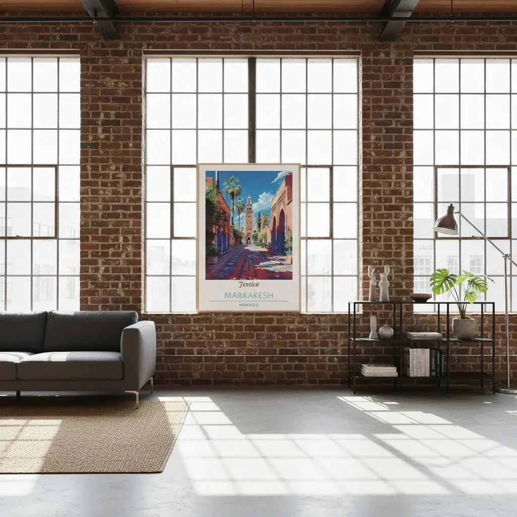 Personalized Marrakesh Morocco Poster - Custom Name Travel Wall Art - MOMIMA