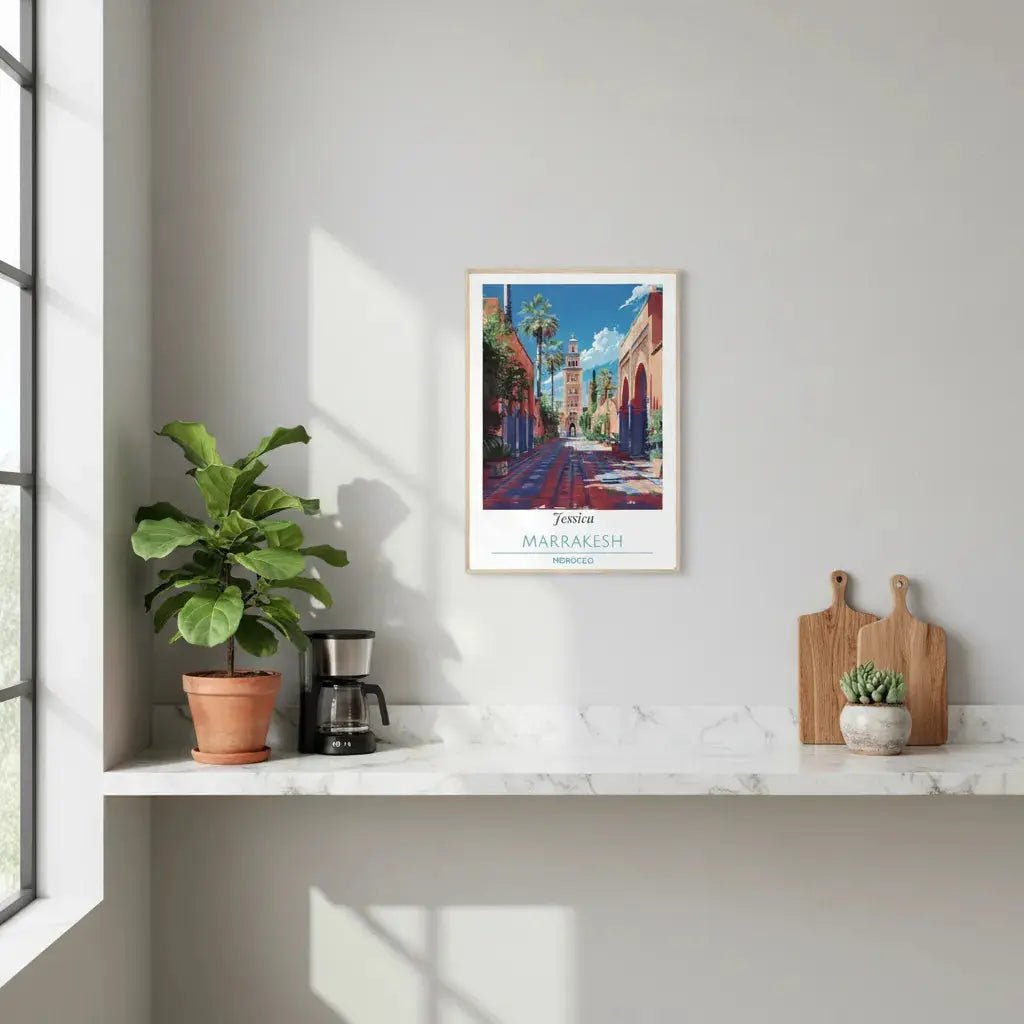 Personalized Marrakesh Morocco Poster - Custom Name Travel Wall Art - MOMIMA