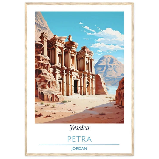 Personalized Petra Jordan Poster - Custom Name Ancient City Wall Art - MOMIMA