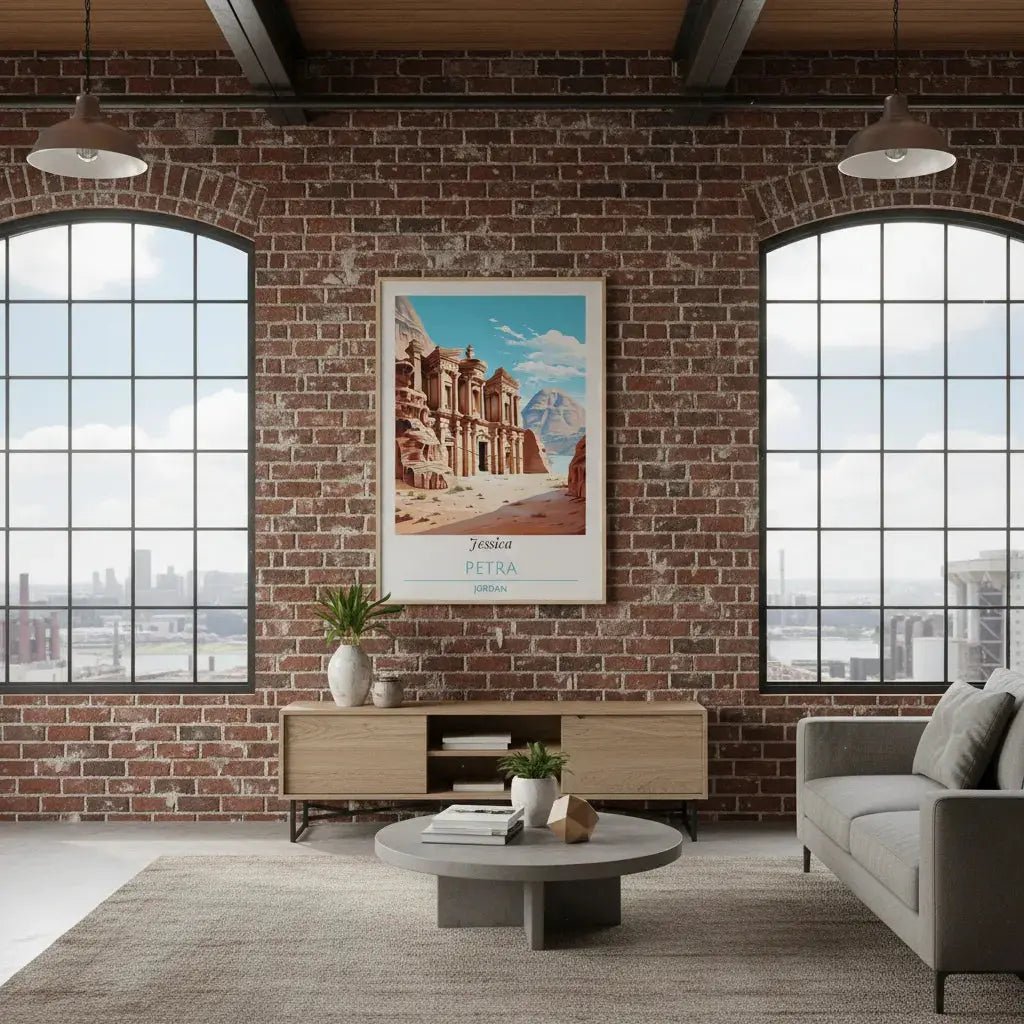 Personalized Petra Jordan Poster - Custom Name Ancient City Wall Art - MOMIMA