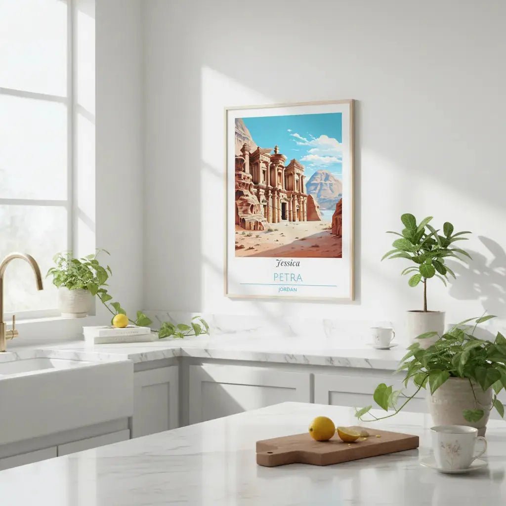Personalized Petra Jordan Poster - Custom Name Ancient City Wall Art - MOMIMA