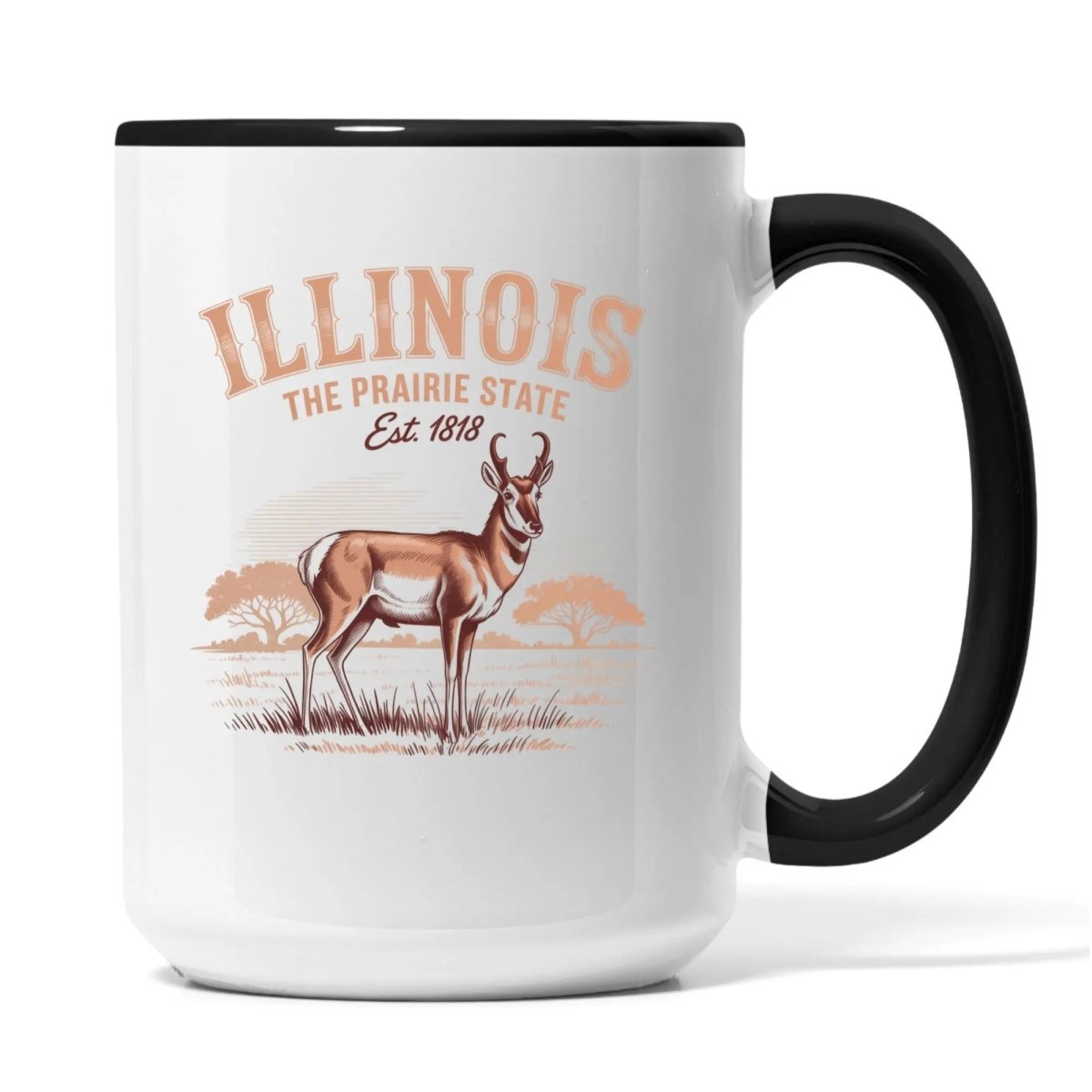 Personalized Vintage State Pride Mug - Custom Name & Retro Wildlife Design - 11oz & 15oz Accent Coffee Cup - MOMIMA