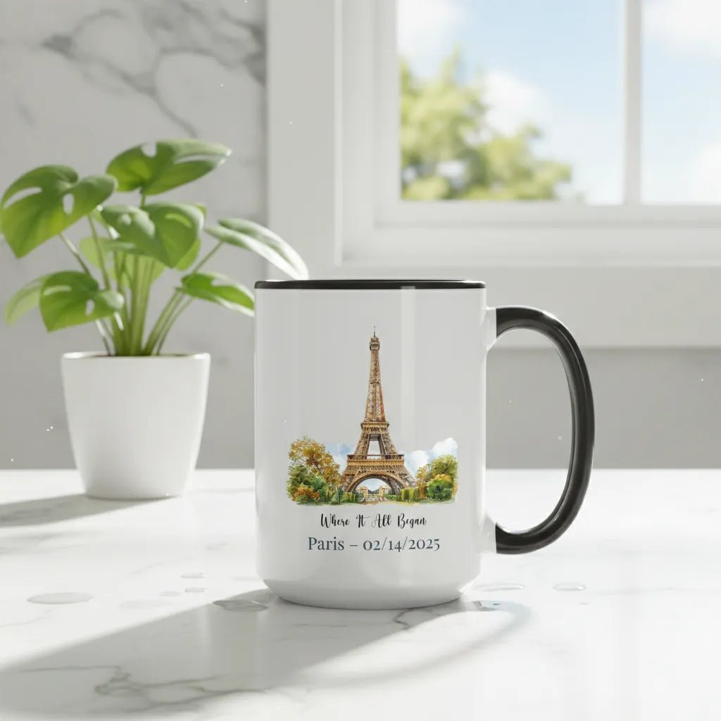 Personalized "Where It All Began" Mug - Custom Landmark Watercolor Mug - Perfect Valentine’s Day Gift for Couples. - MOMIMA