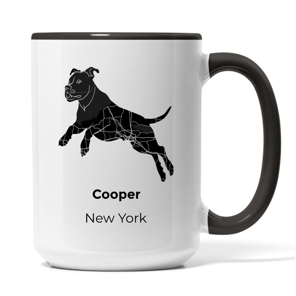 Pitbull Custom Map Art Mug - "Don't Bully My Breed" Personalized Gift - MOMIMA