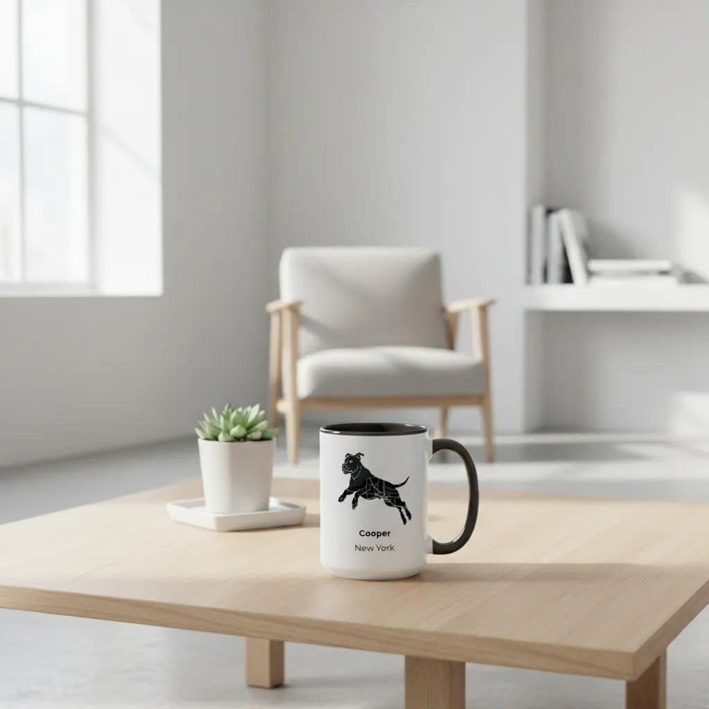 Pitbull Custom Map Art Mug - "Don't Bully My Breed" Personalized Gift - MOMIMA