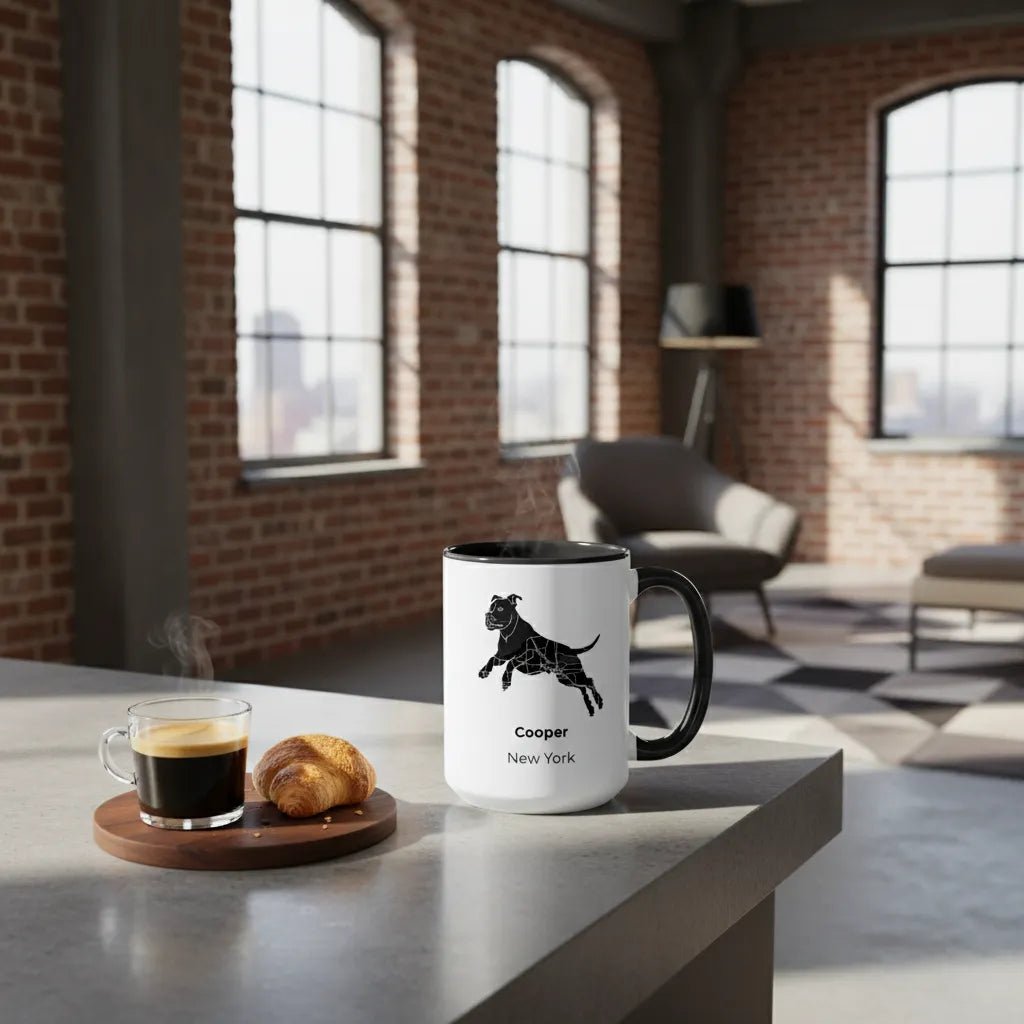 Pitbull Custom Map Art Mug - "Don't Bully My Breed" Personalized Gift - MOMIMA