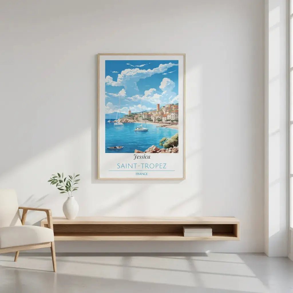Saint - Tropez France Poster - Personalized Custom Name Print - MOMIMA