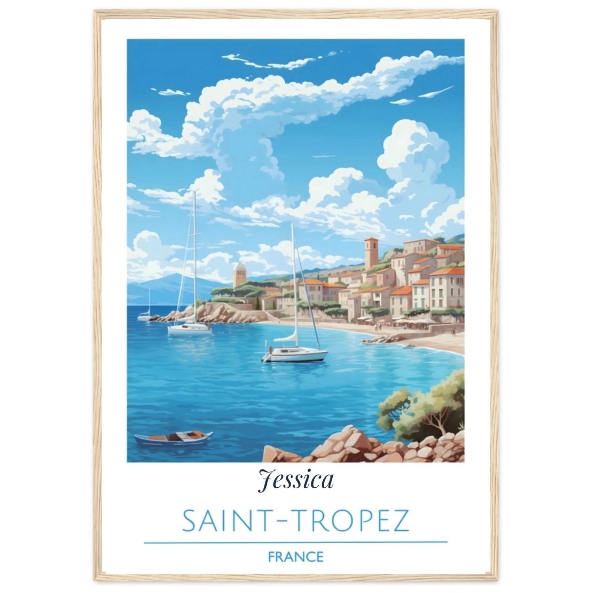 Saint - Tropez France Poster - Personalized Custom Name Print - MOMIMA
