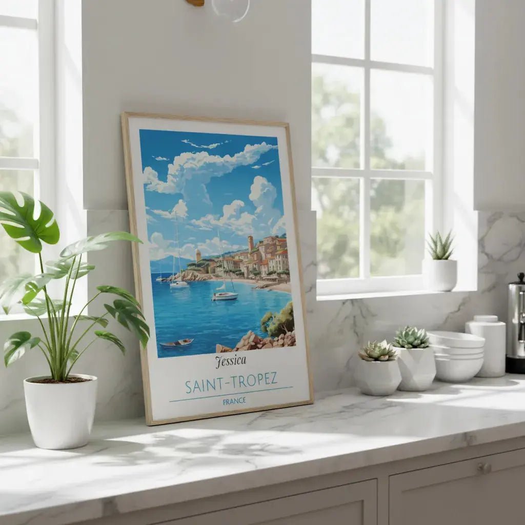 Saint - Tropez France Poster - Personalized Custom Name Print - MOMIMA