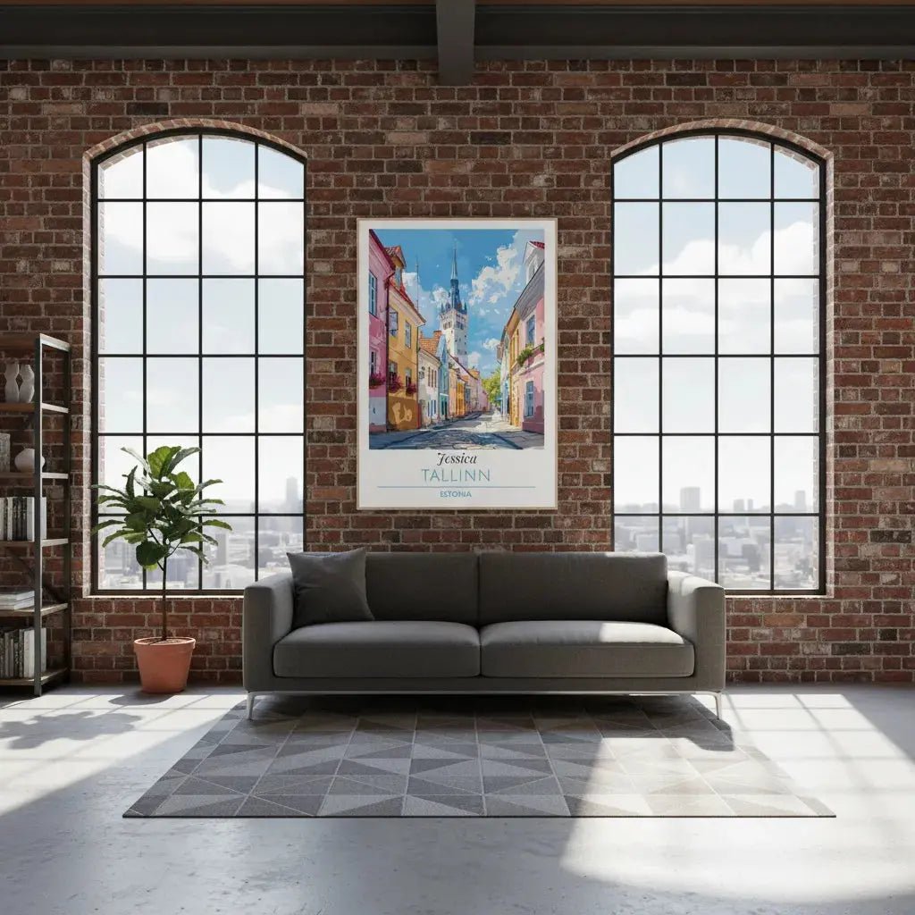 Tallinn Estonia Travel Poster - Personalized Custom Name Print - Old Town Street Art  - Estonian Gift - MOMIMA